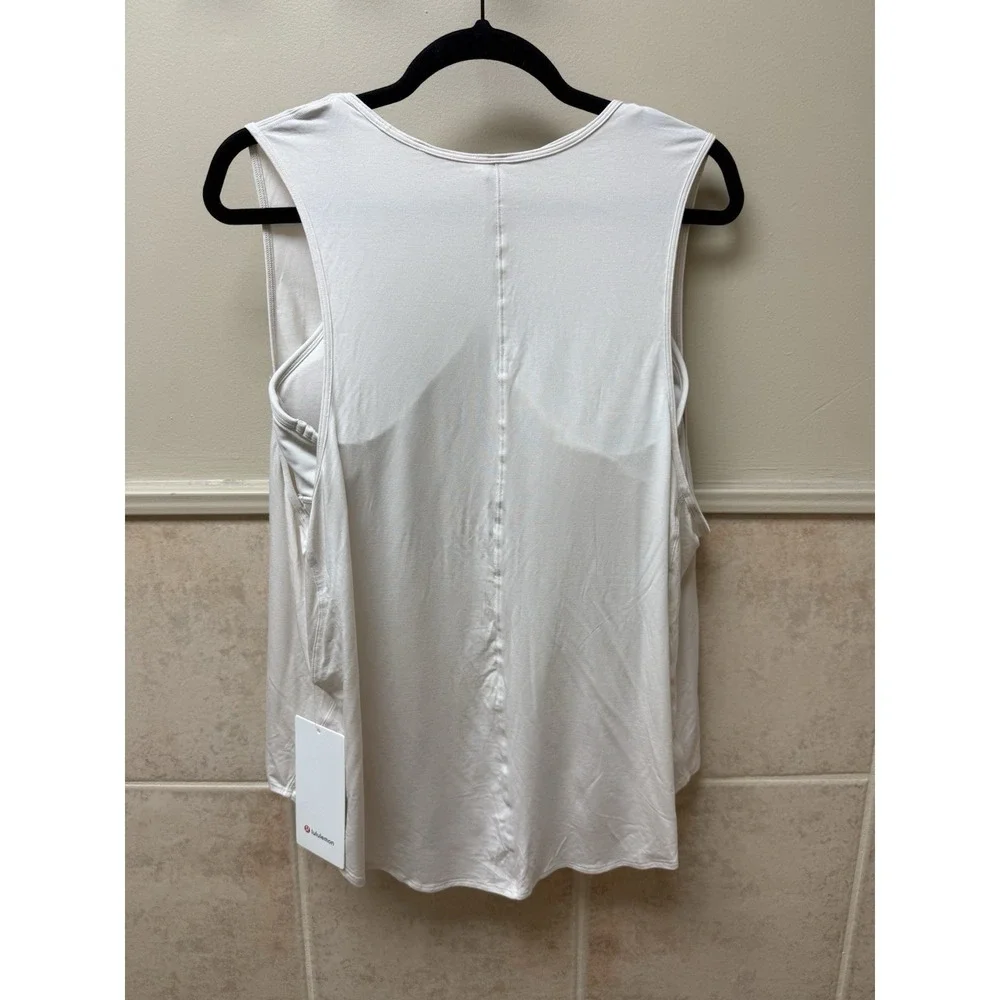 Lululemon Orange Theory Flow Y 2-in-1 Yoga Tank. White Opal. Sz 14. NWT - Picture 6 of 13